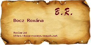 Bocz Roxána névjegykártya